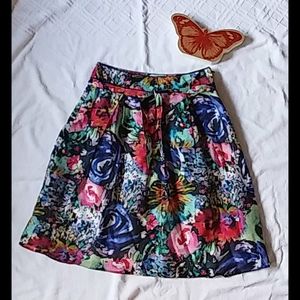 Steilmann midi flared skirt, sz.8, floral.